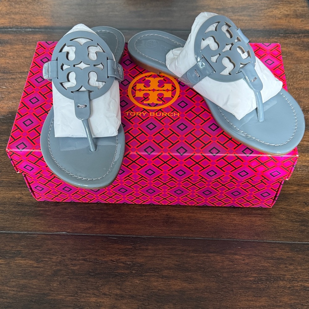 Tory Burch Miller Thong Sandals - Blue Calla - Picture 2 of 8